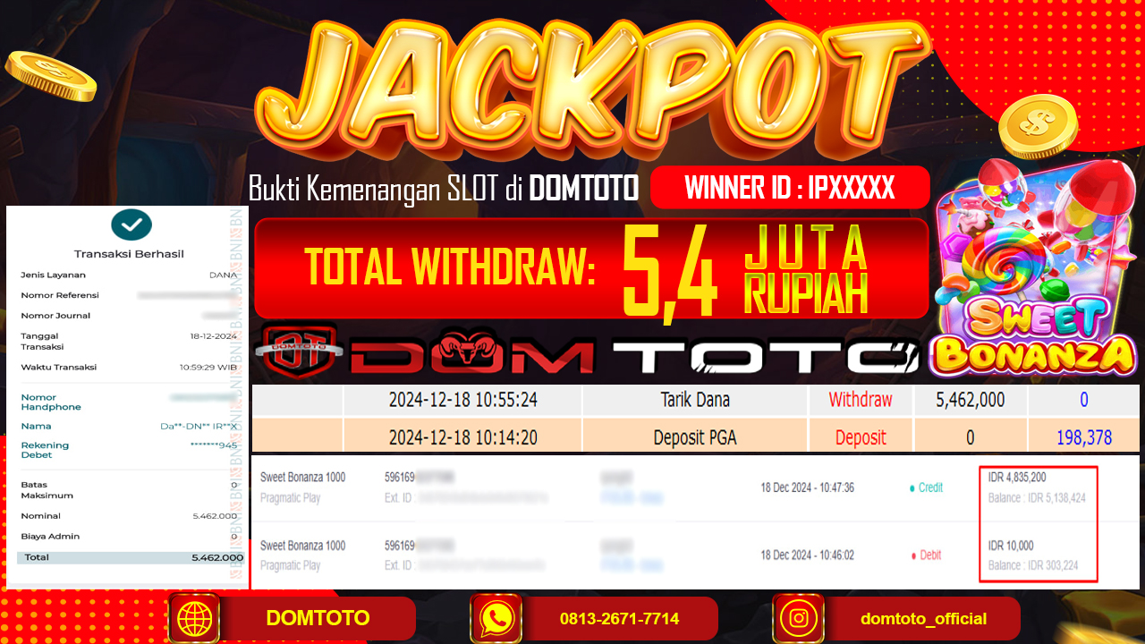 JACKPOT SLOT  SWEAT BONANAZA 18 DESEMBER 2024